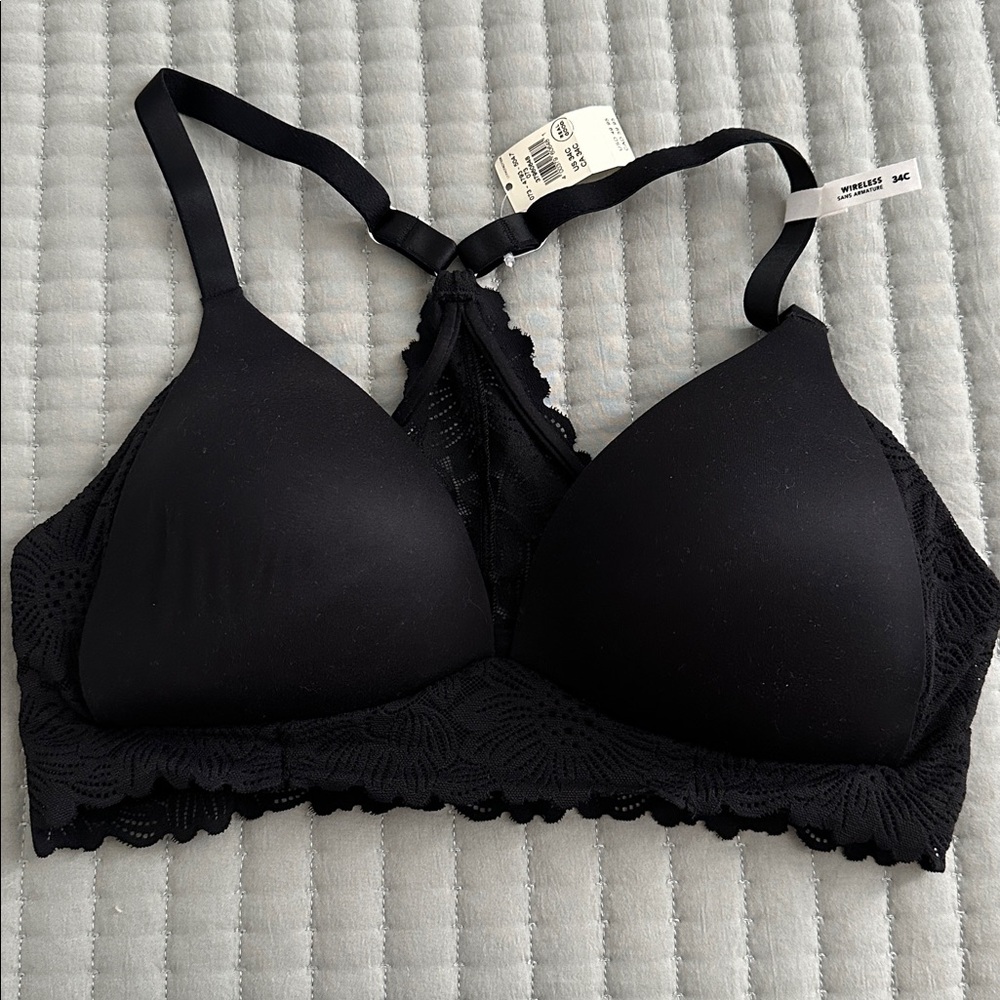 Aerie Real Sunnie Wireless Lace Racerback Bralette
